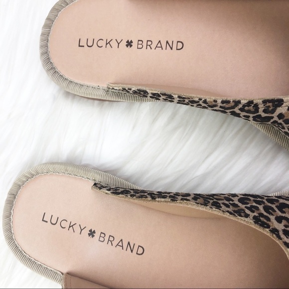 New Lucky Brand Arvy Slip-on Mule Flats in Eyelash Leopard Print Suede - Picture 5 of 12